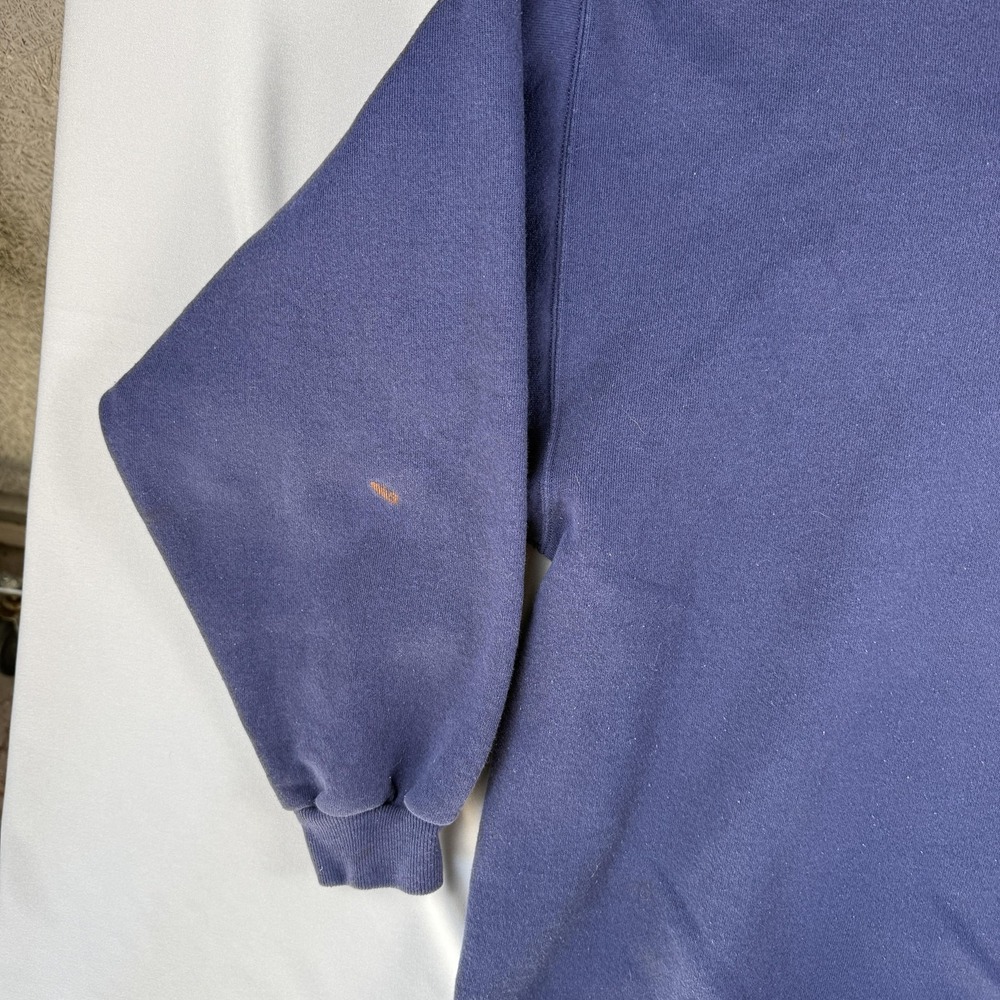Vintage Hanes Sweatshirt Mens XL Blue Heavyweight Crewneck Blank Made USA 90s - Picture 4 of 14